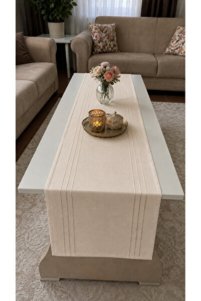 ZEYNO HOME TEKSTİL %100 Polyester Dertsiz Leke Tutmaz Şerit Desenli Runner Ma...
