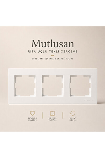 Mutlusan Üçlü Çerçeve Beyaz