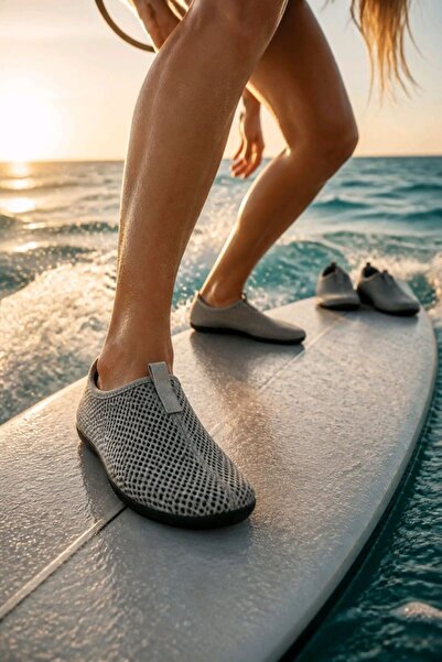 Monalisa Home Gray Color Size 33 Unisex Surf Sea Slippers