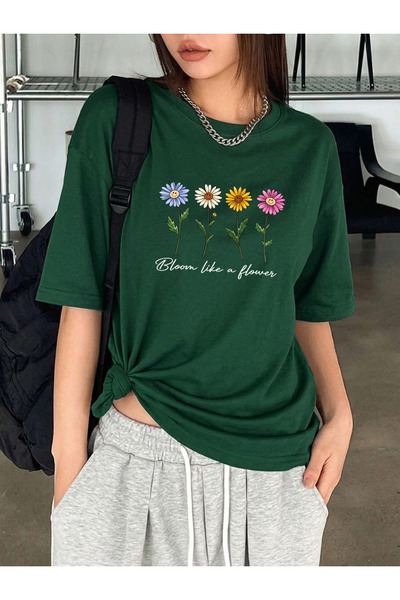 trendypassion Unisex Flowers Printed Design Tshirt
