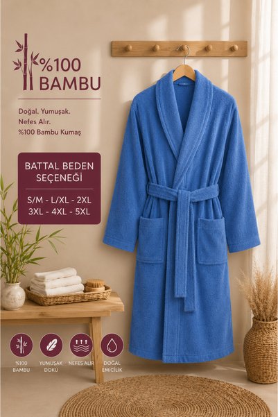 sternen glanz Bamboo %100 Bamboo Unisex Shawl Collar Soft Plus Size Adult Bathrobe
