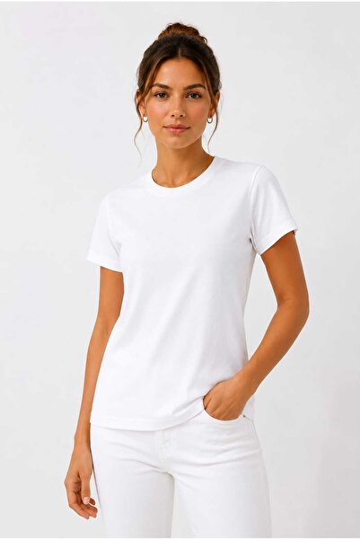 Tenra Women's Basic T-Shirt Crew Neck Short Sleeve Premium Cotton