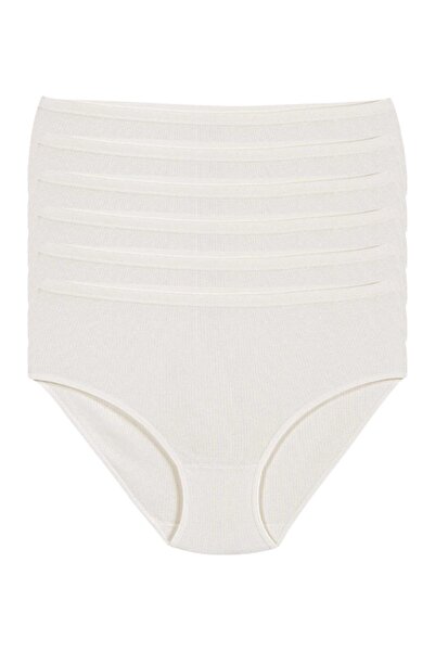 YILDIZ Lycra Camisole Women's Bato High Waist Panties Ecru Pack of 6