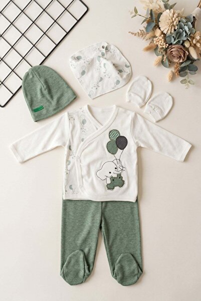dinamik çocuk Baby Boy 5-Piece Hospital Release Bodysuit Set 0-3 Months Newbo...