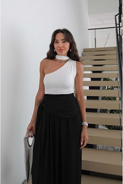 Havoş Ecru Choker Halter Neck Blouse