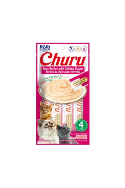 Inapa Chowro Creamy Treats for Cats with Tuna and Shrimp Flavor 4X14G