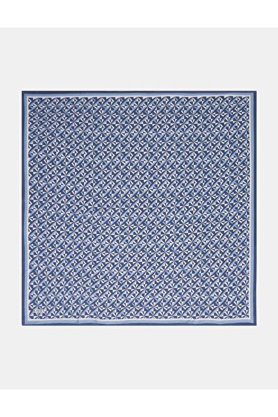 Kayra 100% liocel šal sa monogramskim uzorkom indigo
