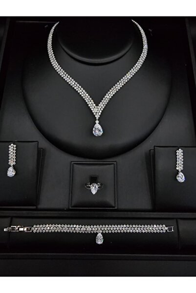 ABAS Heart Design Zircon Jewelry Set