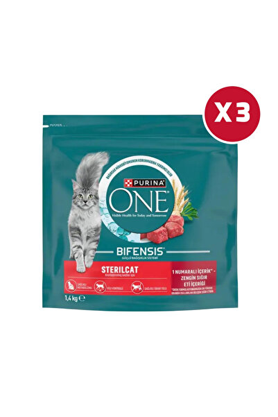 Purina One Sığır Etli Kısırlaştırılmış Kedi Maması 1,4 Kg x 3 Paket