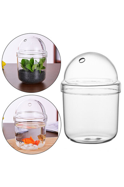 Generic Aquarium terrarium glass pot 400ml egg lid