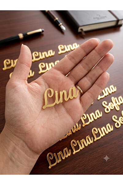 50 li paket gold pleksi 4 cm magnet yazı