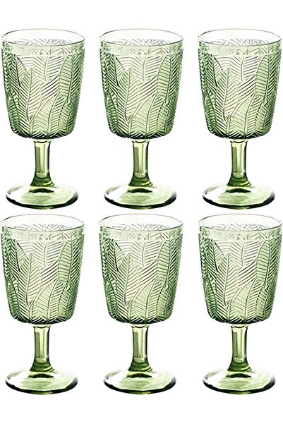Beauenty Colored Glass Goblet Vintage,11 Ounces Vintage Embossed Leaf Pattern...