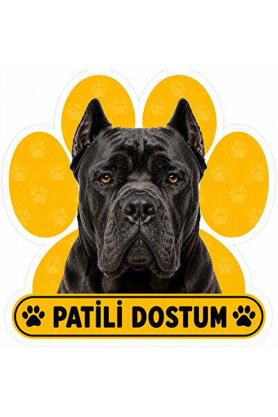 Parti Tasarla Patili Dostum Cane Corso Dog Sticker Label |   20X15 cm Self-Ad...