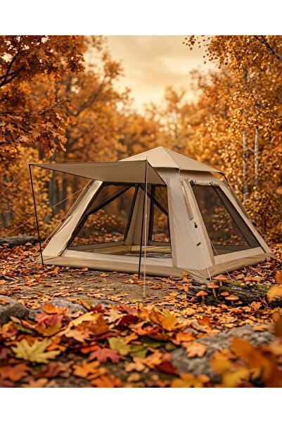 ALFA AKSESUAR 03 Otomatik Kamp Çadırı 240x240x160 cm 6 Kişilik Geniş Hacimli ...
