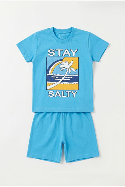 Yumak Bebek Ürünleri 100% cotton boys' two-piece shorts set - summer casual o...