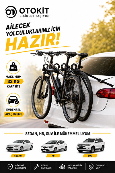 OTOKİT Peugeot 308 HB 2010 HİGH QUALITY BAGAJ ARKASI 2 Lİ BİSİKLET TAŞIYICI