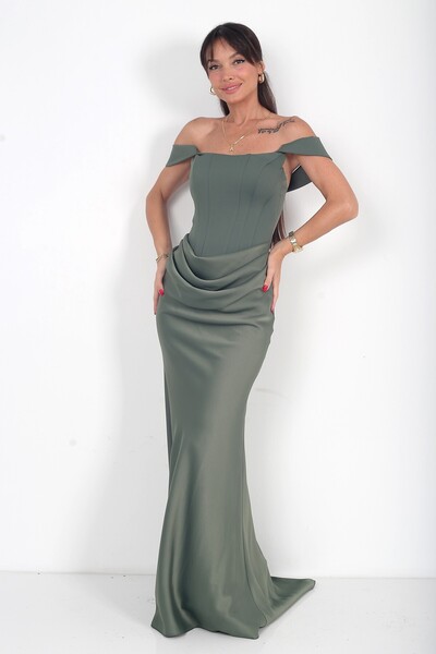 By Saygı Women's Abraham Fabric Underwire Strapless Lined Long Dress