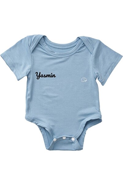 Anvi Baby - Personalized Baby Boy's Organic Bamboo Spandex Bodysuit - Celesti...