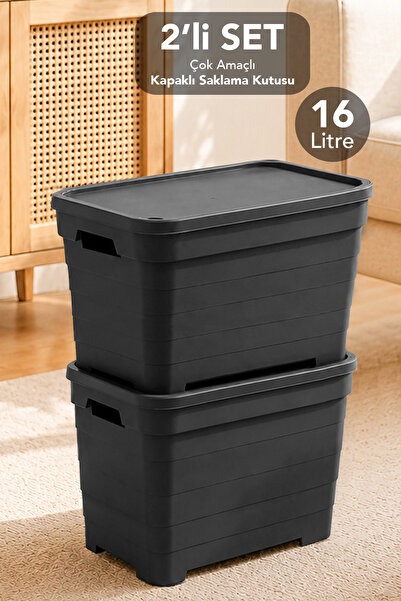 Meleni Home 2-Piece Pyramid Storage Box with Lid - Multi-Purpose Organizer Ba...