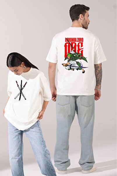 ZAVIXO Unisex Oversize Baskılı Tişört %100 Pamuk Rahat Kalıp Günlük Streetwea...