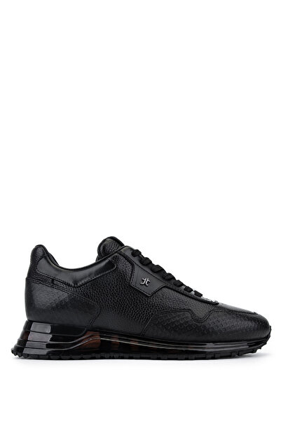 Tamer Tanca Erkek Hakiki Deri Siyah Sneakers & Spor Ayakkabı