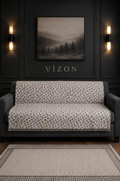 Hig Store Ziza Sofa Cover 100% Cotton Fringed Double-Sided 170X210 Size Bohem...