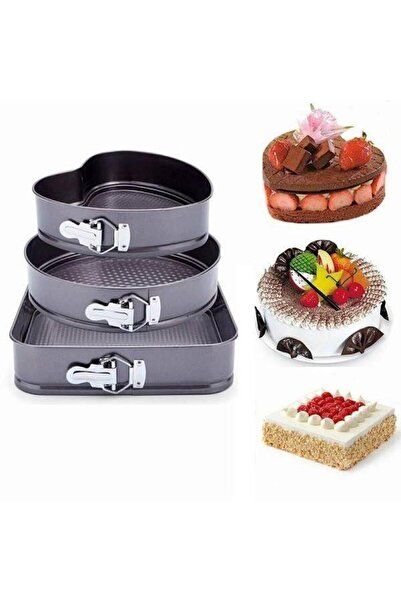 Vivendo Set 3 forme pentru prajituri - forma rotunda, patrata si inima