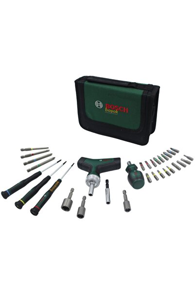 Bosch 31 Parça T Saplı Bits Uyumlu Cırcırlı ve Klemens Tornavida Seti 1600A039HX