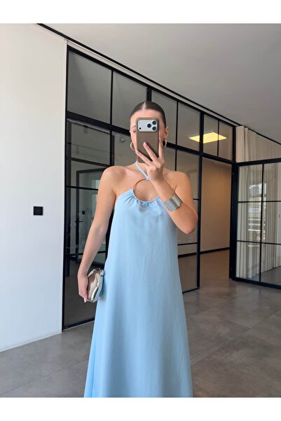 BB Bensu Buyruk Ring Detail Dress Blue