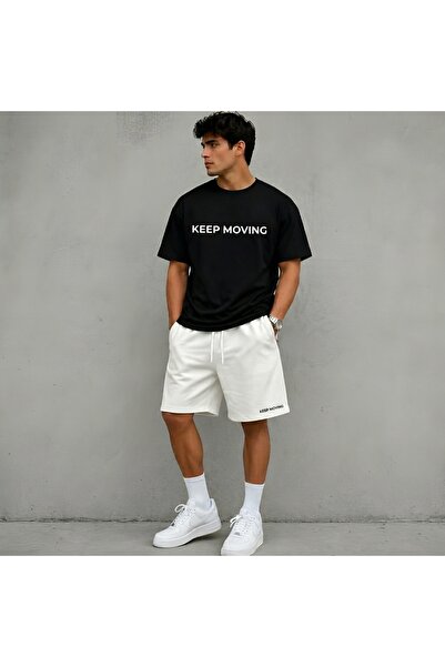 EFFRENATU Unisex Black Set – Oversized T-Shirt with Butterfly Print and Comfo...