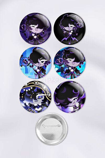 ZipZap Cookie Black Saphire Cookie Çanta Süsü Rozet İğneli Buton Rozet Seti (...