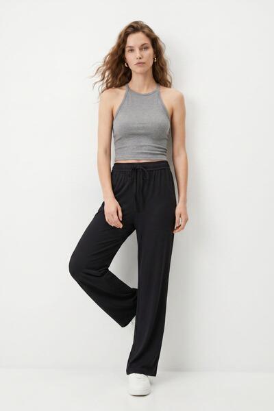 Rays Black Pocketless Wide Trousers 3651