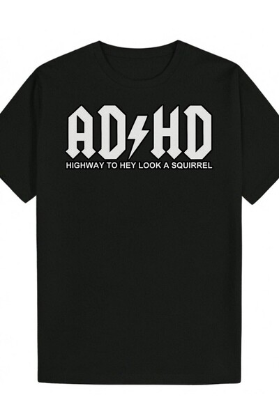 Generic Men's Attention Deficit Hyperactivity Disorder Pattern T-shirt-black ...