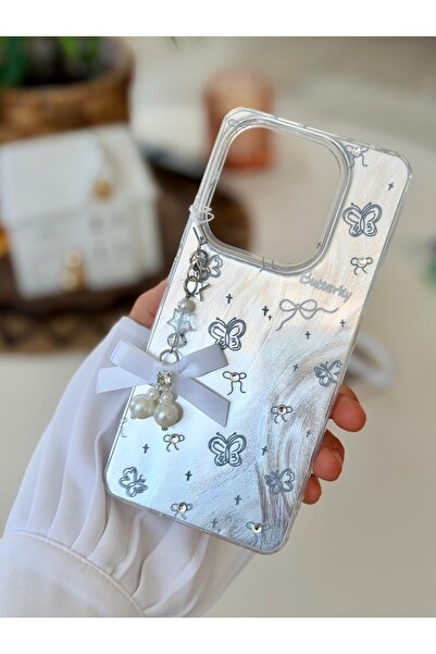 Redmi Note 14 5g Compatible Charm PEARL RIBBON Silicone Case with Toy