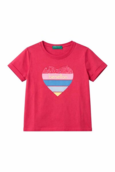 United Colors of Benetton Benetton majica sa šljokicama u obliku srca za devo...
