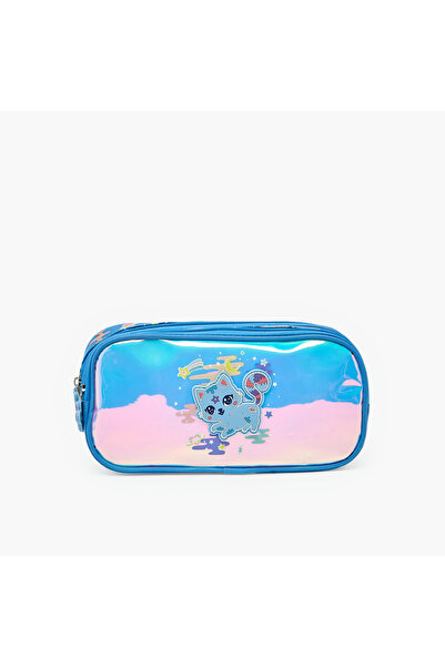 Lifestyle Cat Accent Pencil Pouch with 2 Compartments