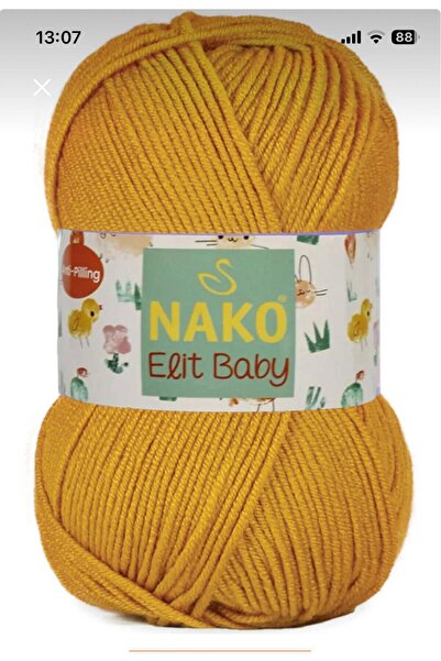 NAKO Elıt Bayby Antipiling Bebe İpi Tüylenme yapmaz 1 adet Hardal sarısı 1636
