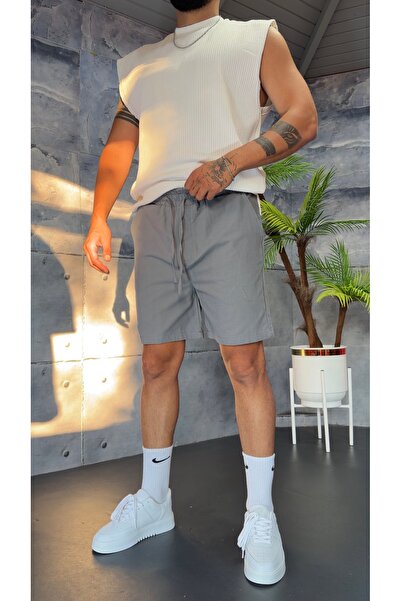 PEERLESS STORE Yıkamalı Gabardin Kumaş Şort