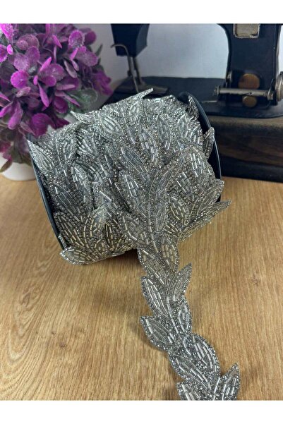 jasmina store Leaf Patterned Crystal Stone Adhesive Strip Accessory (1 Meter)