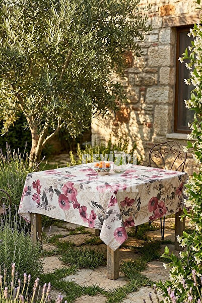Çt Çeyizci Tekstil Digital Printed Tablecloth Table Cloth 170X170 cm Stain-Re...