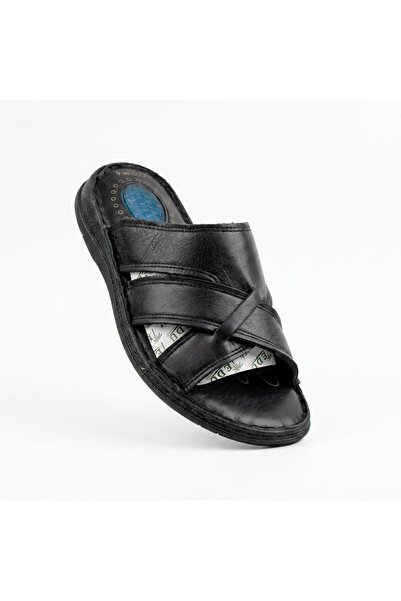 Alphus Emr Men's Genuine Leather Orthopedic Sole Slippers