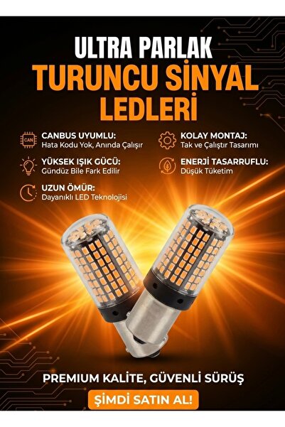 İyem Tüm Araçlara Uygun Tek Duy 144 Led Ampul Güçlü Işık-2 Adet