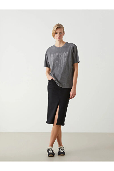 LC Waikiki Black Slim Fit Women's Jean Skirt