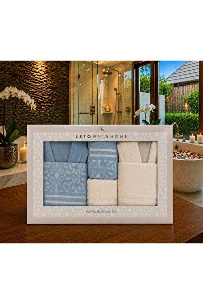 Lenjeria Pufoasa Set Baie Familie 6 Piese, 100% Bumbac – 2 Halate Universale ...