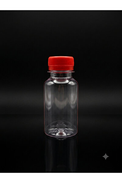 MTA 50 ml Kırmızı Kapaklı Boş Şeffaf Plastik Pet Şişe (20 adet)