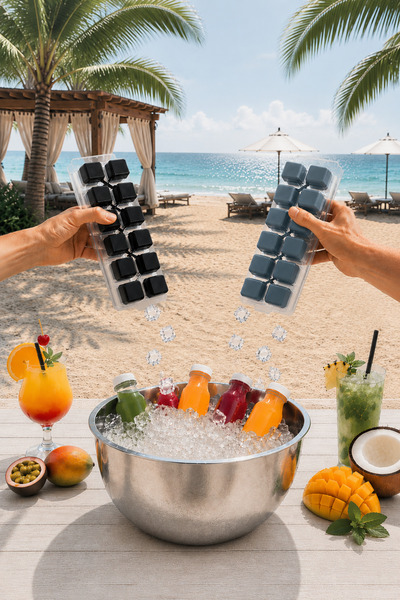 Sariva Home 2-Piece Practical Ice Mold Set, 12-Chamber Ice Preparation Container with Silicone Lid