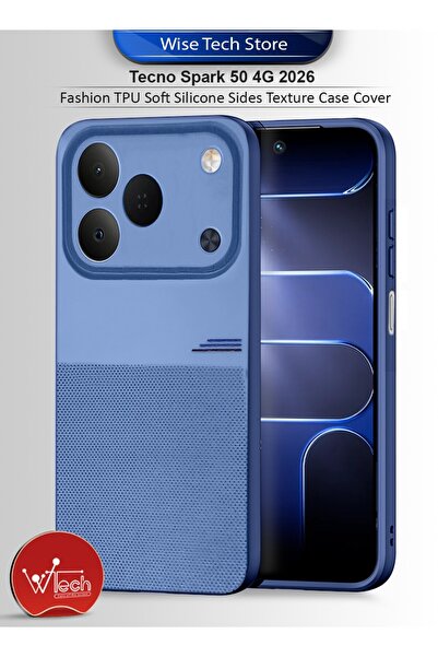 Wtech Tecno Spark 50 4G 2026 Fashion TPU Soft Silicone Sides Texture Case Cover