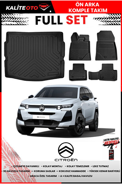 ko kaliteoto Citroen C5 Aircross Benzin/Hibrit 2026 Model Alt 3D Bagaj Havuzu...