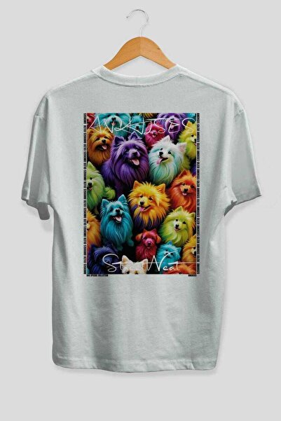 Ankhises Tricou supradimensionat alb cu imprimeu câinele Dog For Love 7, 100%...