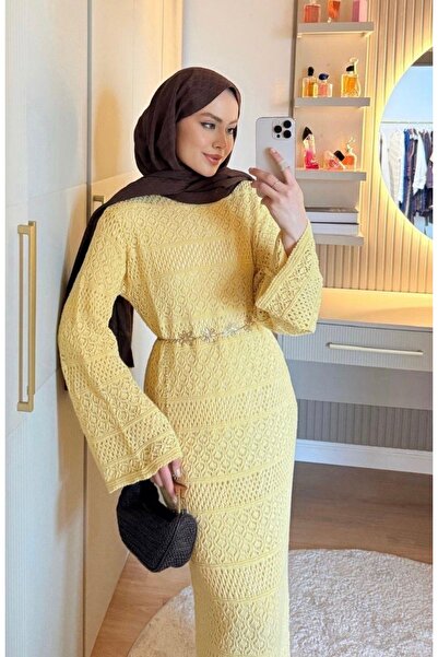 Adalenna Moda Uzun Örme elbise